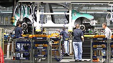 Pohled do výroby noovické automobilky Hyundai. (23. bezna 2013)