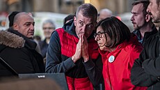 Na Starom�stském nám�stí se se�li podporovatelé Izraele. Zú�astnil se i...