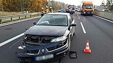 Dopravní nehody na dálnici D6 u Sokolova.