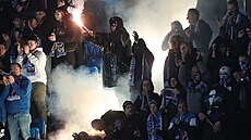 Fanouci Baníku Ostrava bhem pohárové utkání proti Zlínu.