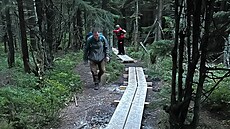 D�ev�né stezky stav�li na Smrku dobrovolníci.