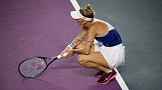 Tenistka Markéta Vondrouová smutní na Turnaji mistry.