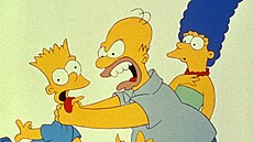Plakát vyobrazující rodinu Simpsonových v jednom ze star�ích ztvárn�ní.