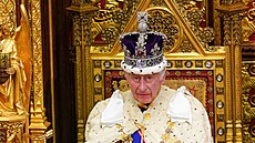 Král Karel III. na jeho prvním otevření zasedání nového období britského...