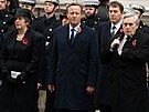 Zleva Theresa Mayová, David Cameron a Gordon Brown pi Remembrance Sunday (12....