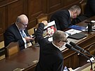 Andrej Babi na schzi Poslanecké snmovny. (16. listopadu 2023)