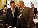 Tomá Czernin a Karel Schwarzenberg na volebním snmu TOP 09. (24. listopadu...
