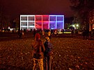 Rozsvícení památníku T. Bati ve Zlín v barvách trikolory (17. listopadu 2023)