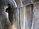 len palestinské teroristické organizace Hamás v tunelu vybudovaném v Pásmu...