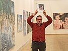 Výtvarník Pavel míd na své výstav obraz nazvané Rituály v Ostravském Dom...