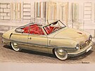 Ukázka akvarelu Karla Rosenkranze, a to kabrioletu Tatra 600, který dostal...