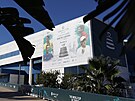 Jií Leheka láká z plakátu na finálový turnaj Davis Cupu ve panlské Málaze.