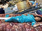 Zranní v nemocnici a-ífa ve mst Gaza (8. listopadu 2023)