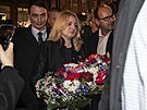 Slovenská prezidentka dorazila na Národní tídu krátce ped pátou hodinou,...