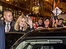 Slovenská prezidentka dorazila na Národní tídu krátce ped pátou hodinou,...