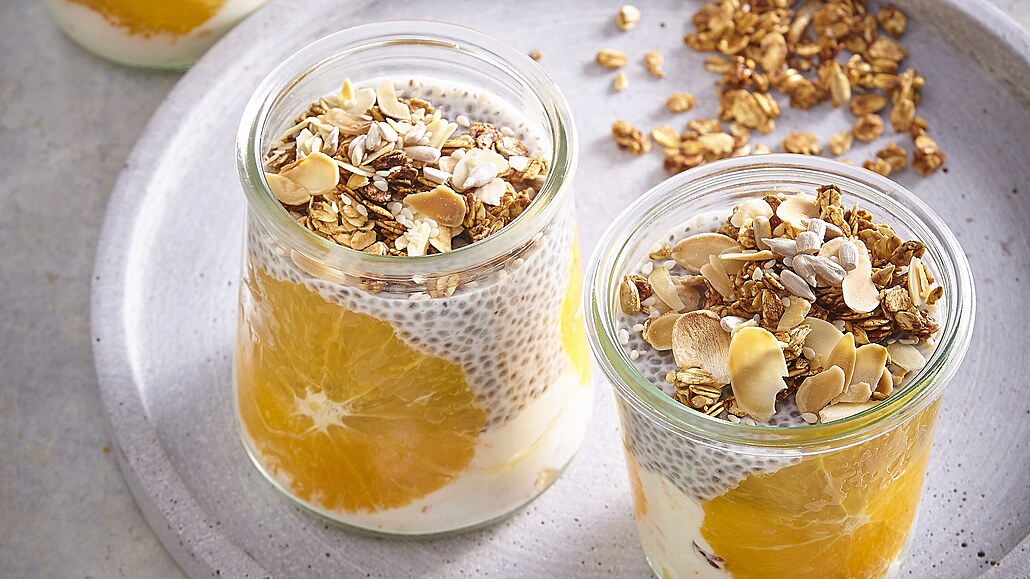 Chia pudink s pomeranem