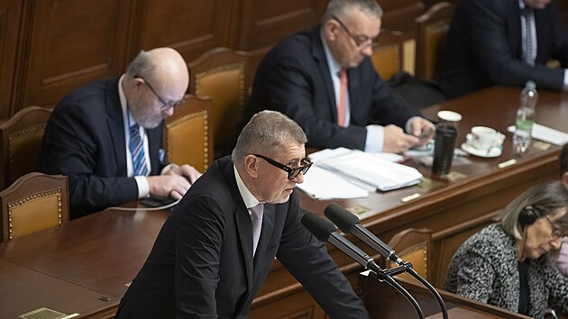 Andrej Babiš na schůzi Poslanecké sněmovny. (16. listopadu 2023)