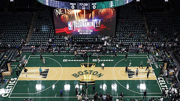 Palubovka Boston Celtics pro vloen turnaj NBA.
