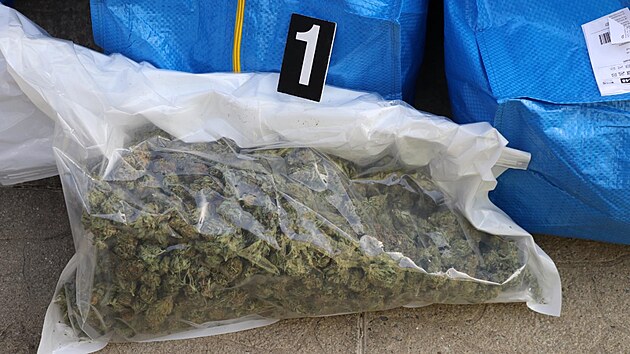 Policist� p�i z�tahu na rodinn� gang p�stuj�c� a prod�vaj�c� marihuanu zajistil v�t�� mno�stv� t�to n�vykov� l�tky i finan�n� hotovosti.