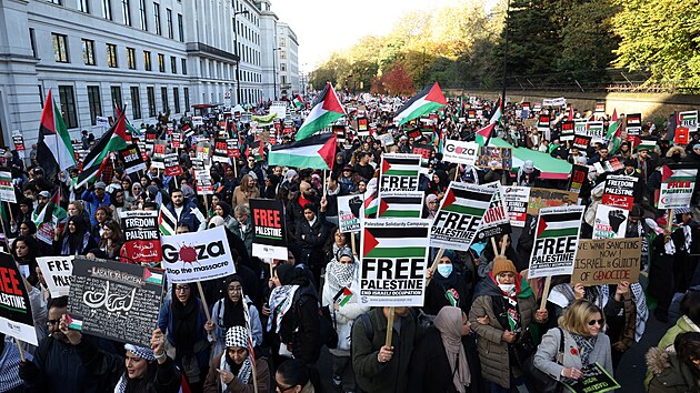 Pochod na podporu Palestinců v Londýně (11. listopadu 2023)