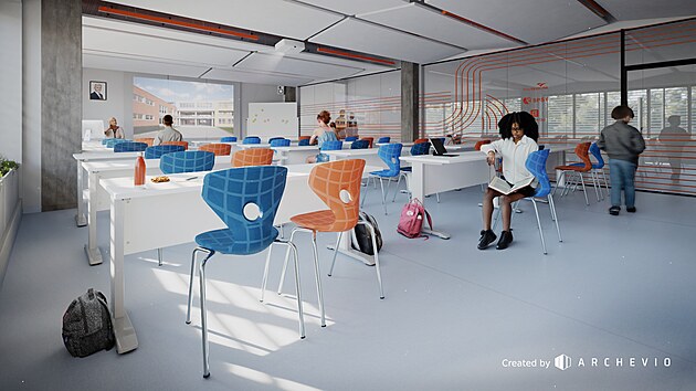 V pstavb tebsk kola nov zsk dal ti kmenov uebny, odbornou laborato, odpoinkov mstnosti a zzem. Takto by dle zveejnnch vizualizac mly prostory po dokonen vypadat.