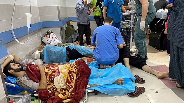 Zrann v nemocnice a-fa ve mst Gaza (7. listopadu 2023)