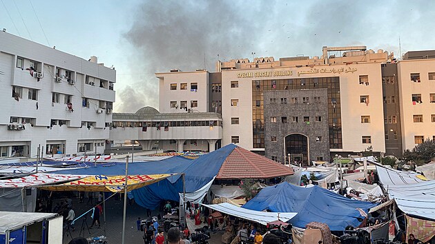 Nemocnice a-fa ve mst Gaza (5. listopadu 2023)