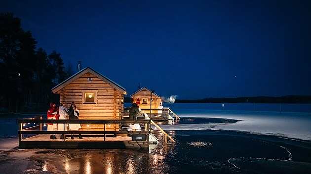 Tradin finsk sauny v Rovaniemi.