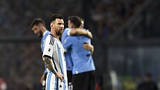 Argentinský fotbalista Lionel Messi po prohe s Uruguayí.