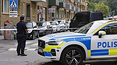 Švédská policie zasahuje po úroku gangů v Göteborgu. (31. srpna 2023)