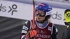 Amerianka Mikaela Shiffrinová po druhém kole slalomu v Levi.