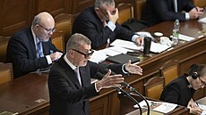 Andrej Babiš (ANO) na schůzi Poslanecké sněmovny. (16. listopadu 2023)