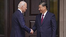 Americký prezident Joe Biden při setkání s čínským prezidentem Si Ťin-pchingem...