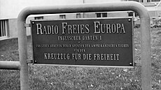 Budova Rádia Svobodná Evropa v Mnichov� na snímku z roku 1956