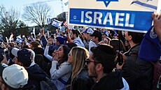 Příznivci Izraele se shromáždili ve Washingtonu. (14. listopadu 2023)