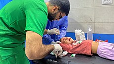 Palestinská holika v nemocnice a-ífa ve mst Gaza (8. listopadu 2023)