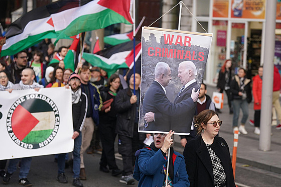 Propalestinský pochod v irském Dublinu (18. listopadu 2023)