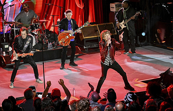 Rolling Stones bhem vystoupení v New Yorku pi píleitosti vydání alba...