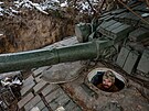Ukrajinský tank T-72 na doncké front (24. listopadu 2023)