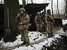 Ukrajinská pohrani�ní strá� u hranic s Ruskem v Sumské oblasti (24. listopadu...