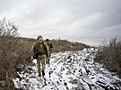 Ukrajinská pohrani�ní strá� u hranic s Ruskem v Sumské oblasti (24. listopadu...