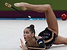 Ukrajinská reprezentantka v moderní gymnastice Vlada Nikolenková na snímku z...