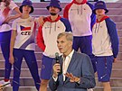 Pedseda eského olympijského výboru Jií Kejval hovoí na pedstavení kolekce...