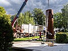 Instalace sochy Pomn�k Vladim�ru Boudn�kovi, kter� se osobn� ��astnil �estm�r...