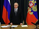 Ruský prezident Vladimir Putin vystoupil prostednictvím videokonference na...