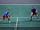 Adam Pavlásek a Jií Leheka ve tvrtfinále Davis Cupu ve panlské Málaze.