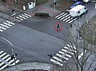 Z�b�ry kamer na k�i�ovatce b�hem nehody (24. listopad 2023)