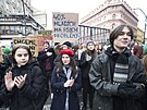 Protest studentské iniciativy Studenti pro kolství na podporu uitel a proti...