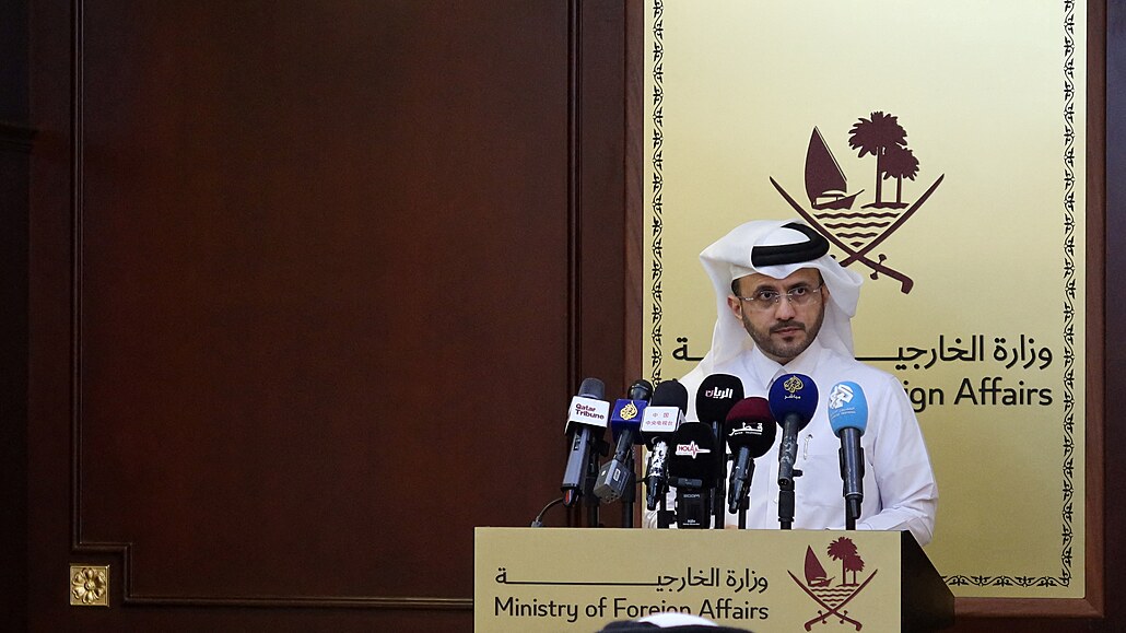 Mluví katarského ministerstva zahranií Mádid Ansárí oznamuje prodlouení...