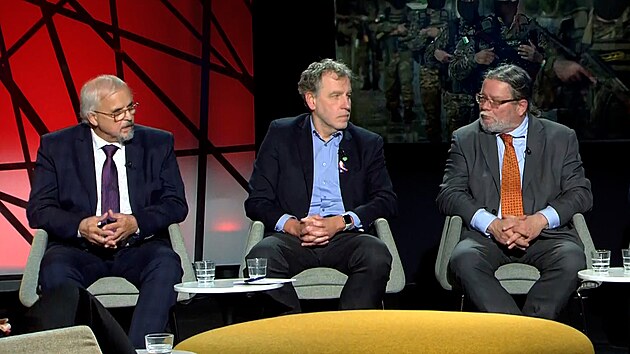 Europoslanci David, Niedermayer, Vondra a Knotek v debatě CNN Prima News. (22. října 2023)